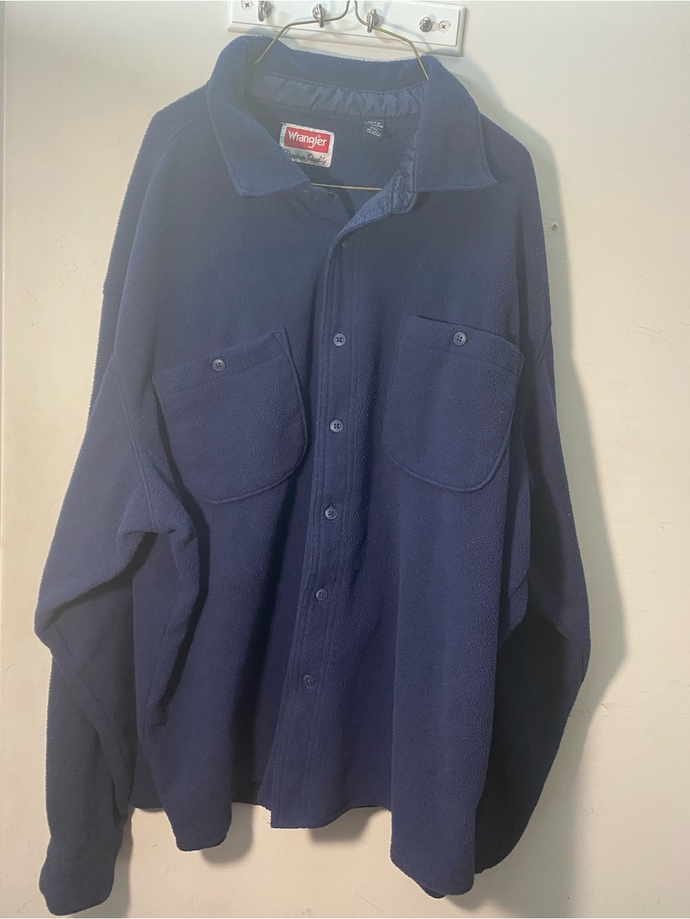 Wrangler Navy Jacket with Red Logo Patch